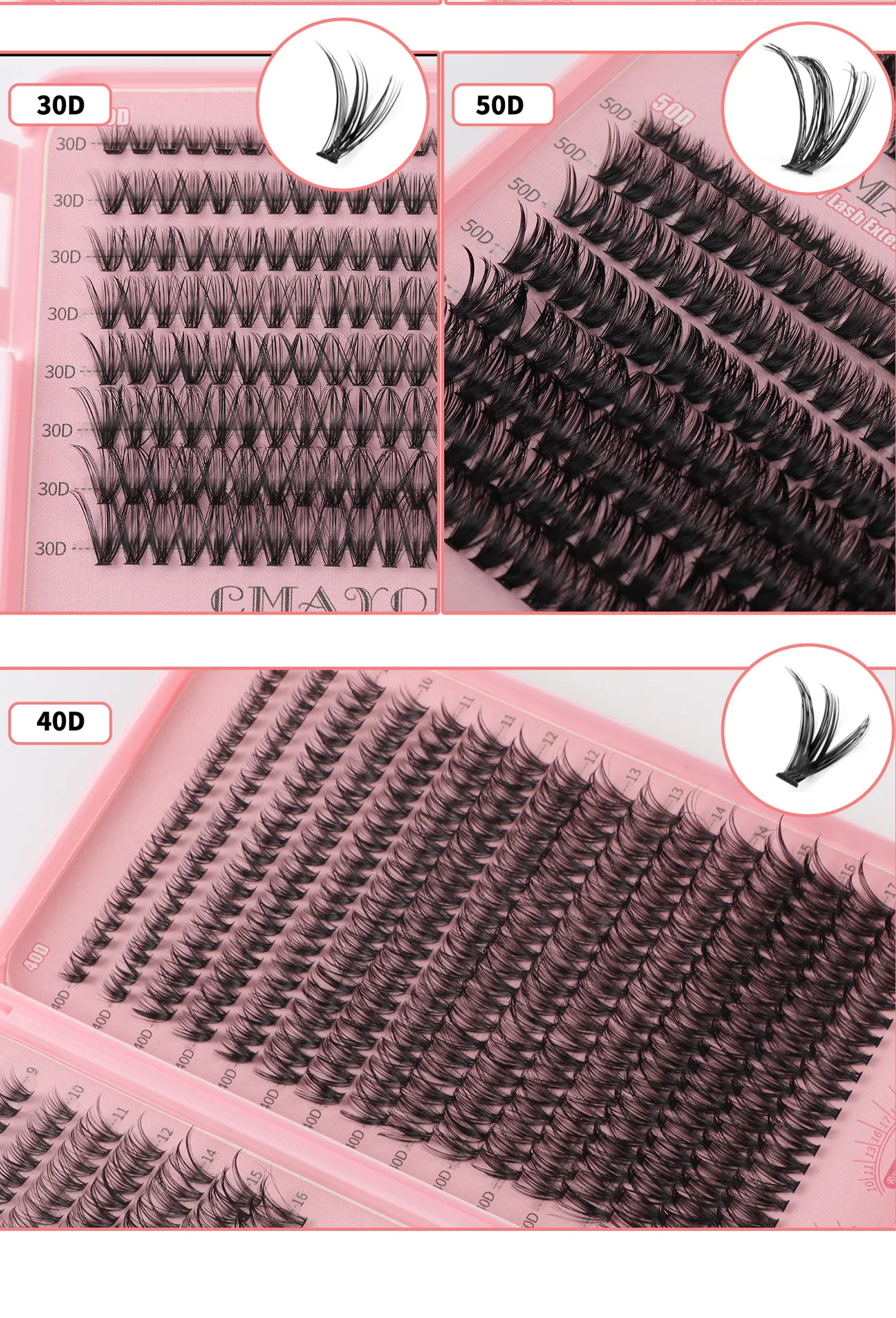 Title 7, Thick Single Cluster Individual False Eyelashes...