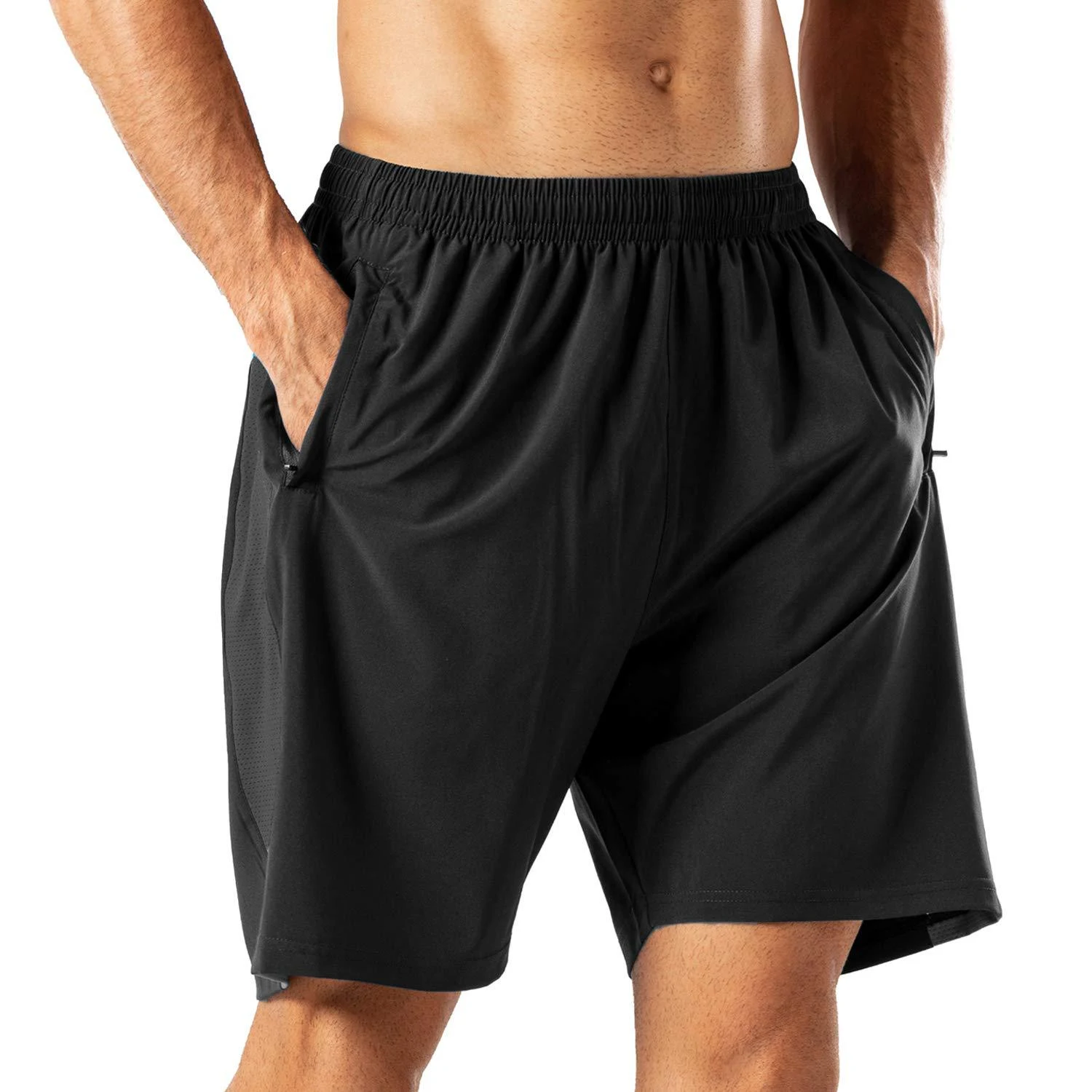 Effen gekleurde casual heren shorts met stiksels, comfortabel en veelzijdig voor de zomer. Ideaal voor dagelijks gebruik. — foto 15