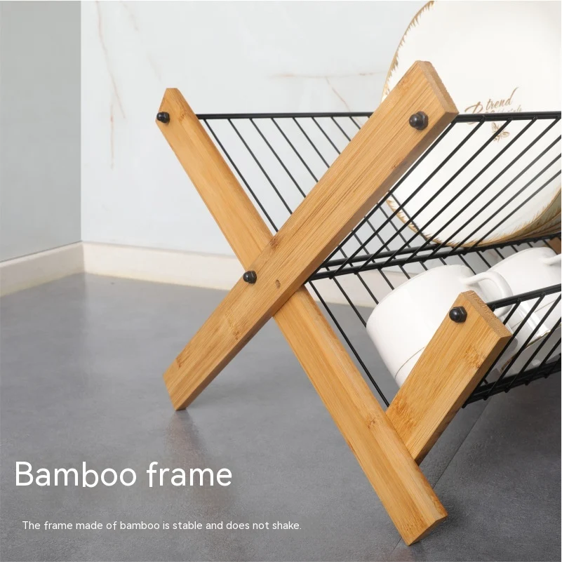 Title 4, Kitchen Bamboo Folding Dish Drying Rack, provid...