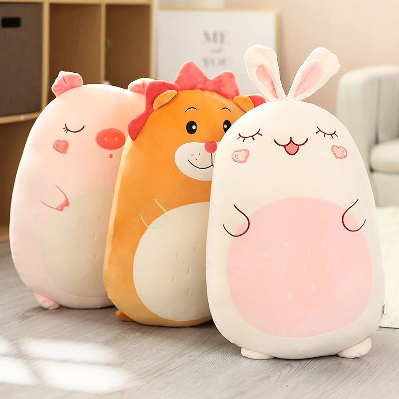 Almofada de pelúcia fofa com animais de desenho animado, dinossauro, porco, husky. Macia e aconchegante, perfeita para abraçar e decorar. Compre já a sua! — foto 12