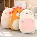 Almofada de pelúcia fofa com animais de desenho animado, dinossauro, porco, husky. Macia e aconchegante, perfeita para abraçar e decorar. Compre já a sua! — foto 12