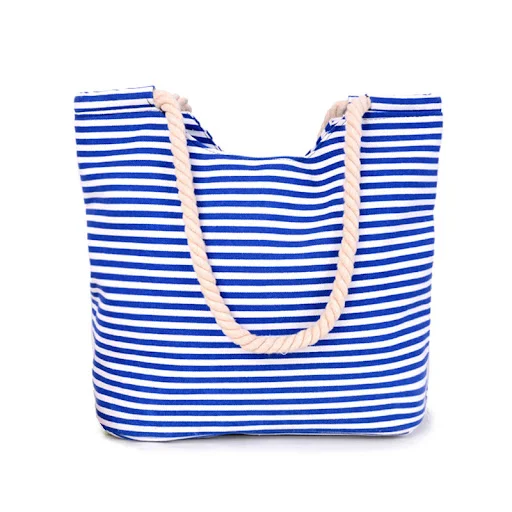 Title 5, Bolsa de lona listrada ideal para praia, compra...