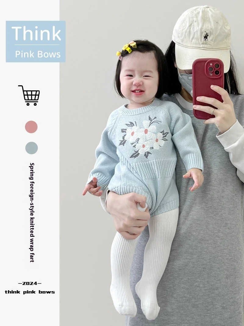 Macacão de bebê de tricô primavera, estilo country super fofo. Conforto e charme para seu bebê em dias ensolarados. — foto 8