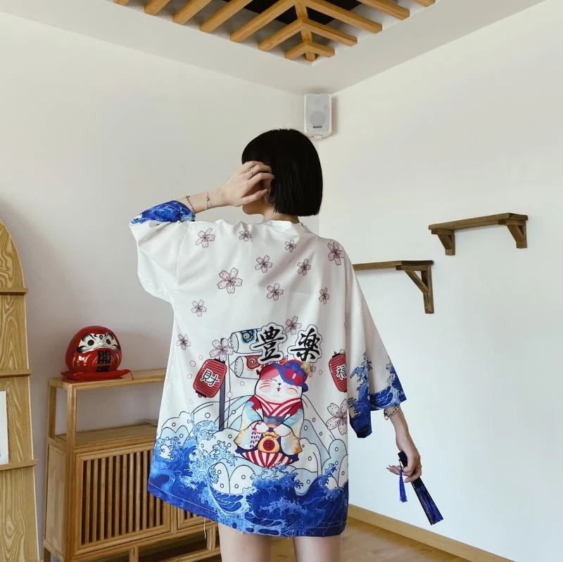 Title 13, Chinese Style Literary Cat Pattern Sun Protecti...