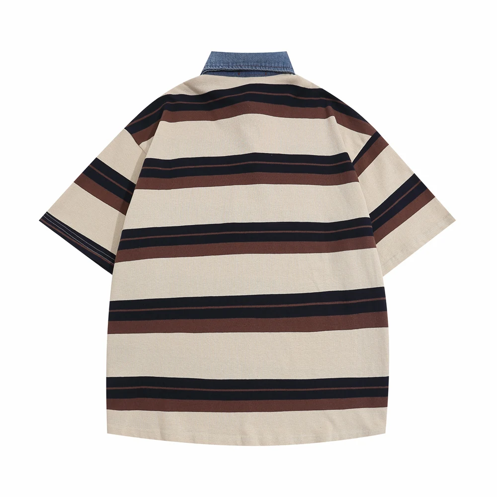 Camiseta para hombre con mangas a rayas y contraste de color. Disfruta de estilo y comodidad casual con esta prenda moderna y versátil. — foto 12