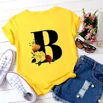 Women's Fashion 26 Letters Printed Simple Short-Sleeved T-Shirt. A comfortable and stylish top perfect for everyday wear — photo 26