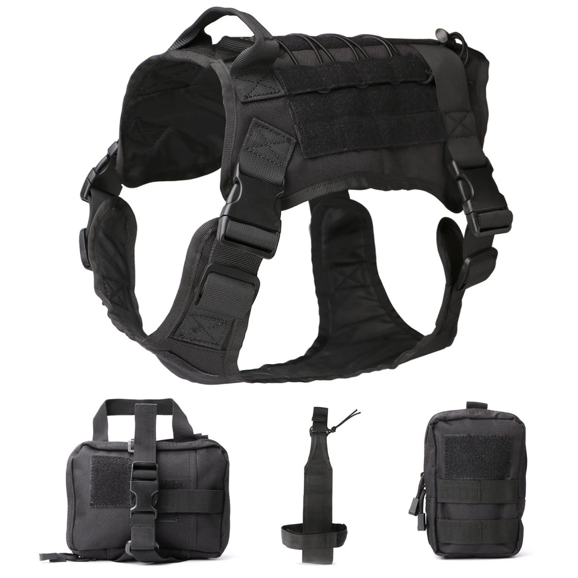 Title 4, Outdoor Dog Vest Five Piece Suit Tactical Dog C...