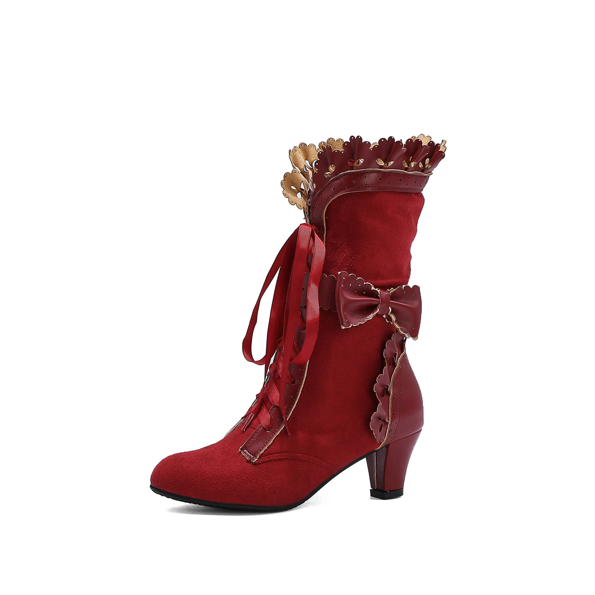 Lolita high heel lace-up plus size women's boots for a stylish and comfortable fit, perfect for any occasion. — photo 2