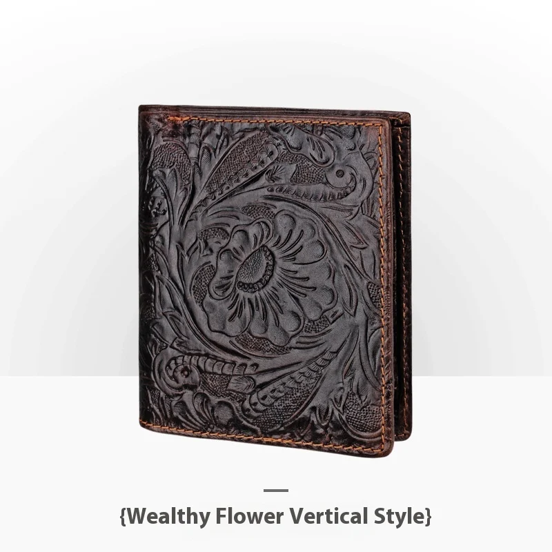 Personalized Retro Handmade Embossed Leather Wallet For Men. A unique, stylish, and durable gift, handcrafted with premi — photo 31