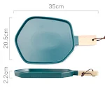 Nordic Creative Ceramic Western Food Plate With Wooden Handle. Serve your meals with elegance and a touch of Scandinavia — photo 10