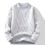 Ronde hals trui heren winter met ruitpatroon. Warme en stijlvolle trui voor koude dagen. Perfect voor een casual en comfortabele look. — foto 1