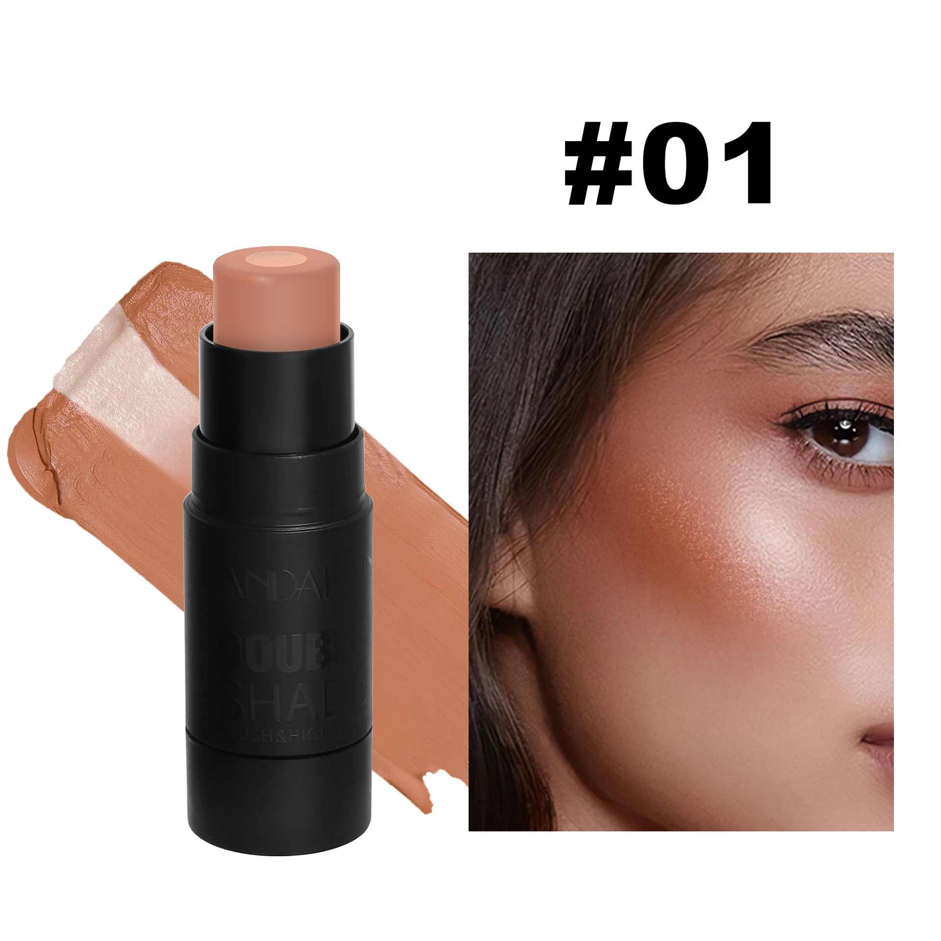 Multi-Color Sandwich Blush Stick Natural Nude Dress Brightening Color Solid Blush Shading Cream for a radiant, natural g — photo 1