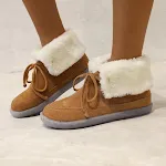 Women's round toe flat short snow boots. Comfortable and warm winter boots, perfect for snow and cold weather. Stylish a — photo 2