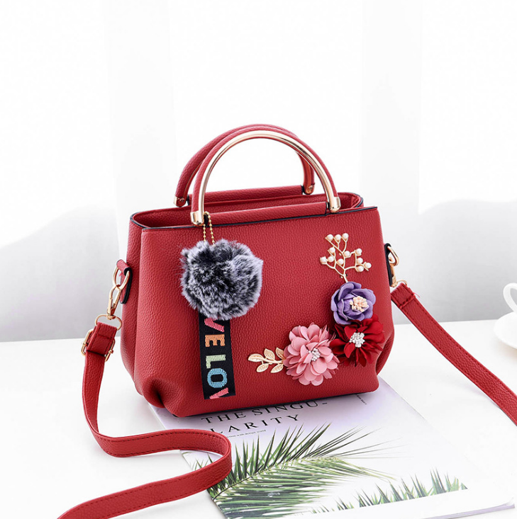 Dames Tote Clutch tas van leer met kleurrijke bloemen en schelp, een stijlvolle en praktische handtas voor dagelijks gebruik. — foto 3