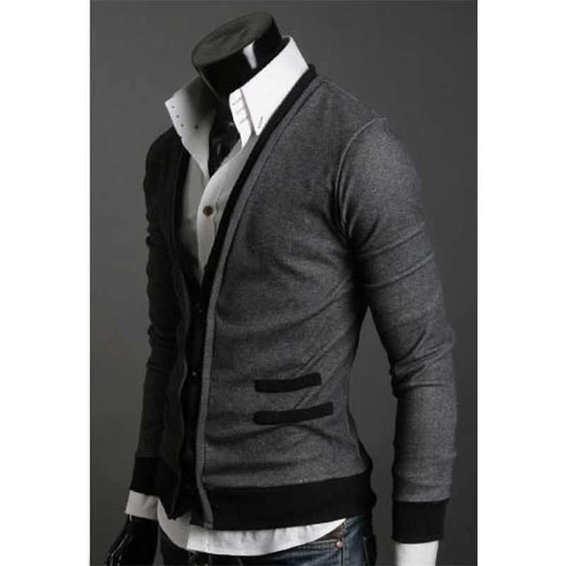 Jaqueta de moda masculina Novos cardigans masculinos suéteres de lã elegantes e confortáveis, ideais para um visual sofisticado e moderno. — foto 3