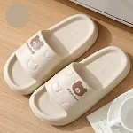 Cute Cartoon Bear Slippers For Women Summer Indoor Thick-soled Non-slip Floor Bathroom Home Slippers Men's House Shoes — photo 2