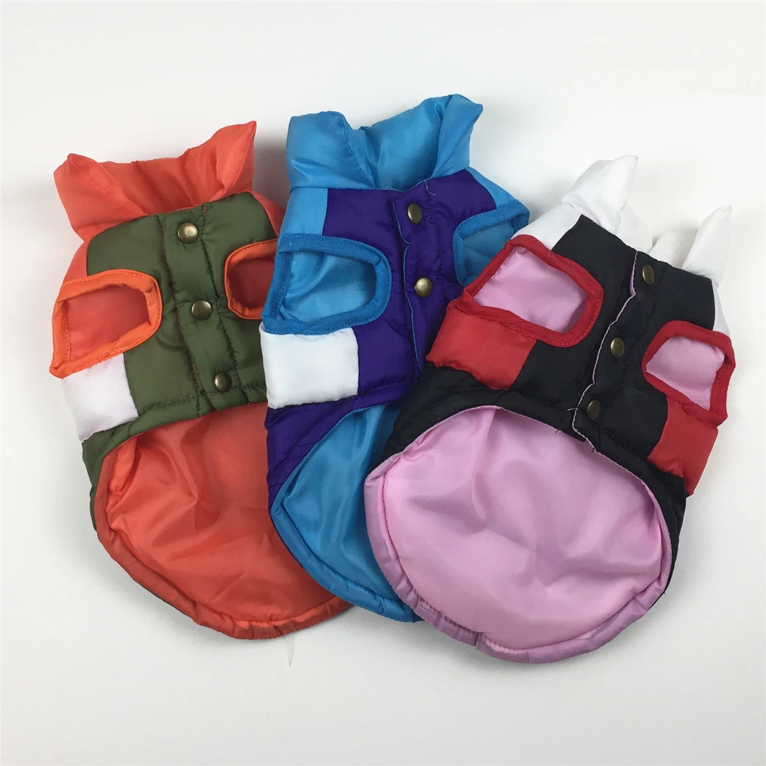Winter dog color matching padded jacket. Keep your dog warm and stylish with this comfortable and practical winter jacke — photo 5