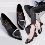 Casual high heels with triangular buckle, offering stylish comfort for everyday wear. Perfect for any occasion, these sh — photo 2