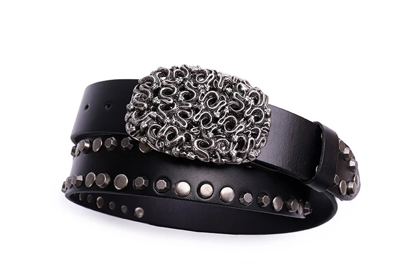 Title 8, Top Layer Cowhide Trend Rivet Mens Belt