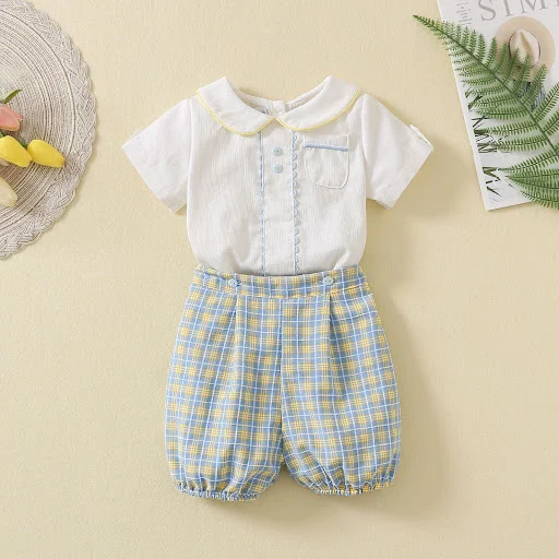 Title 5, Conjunto Infantil Camisa Manga Curta Shorts Xad...