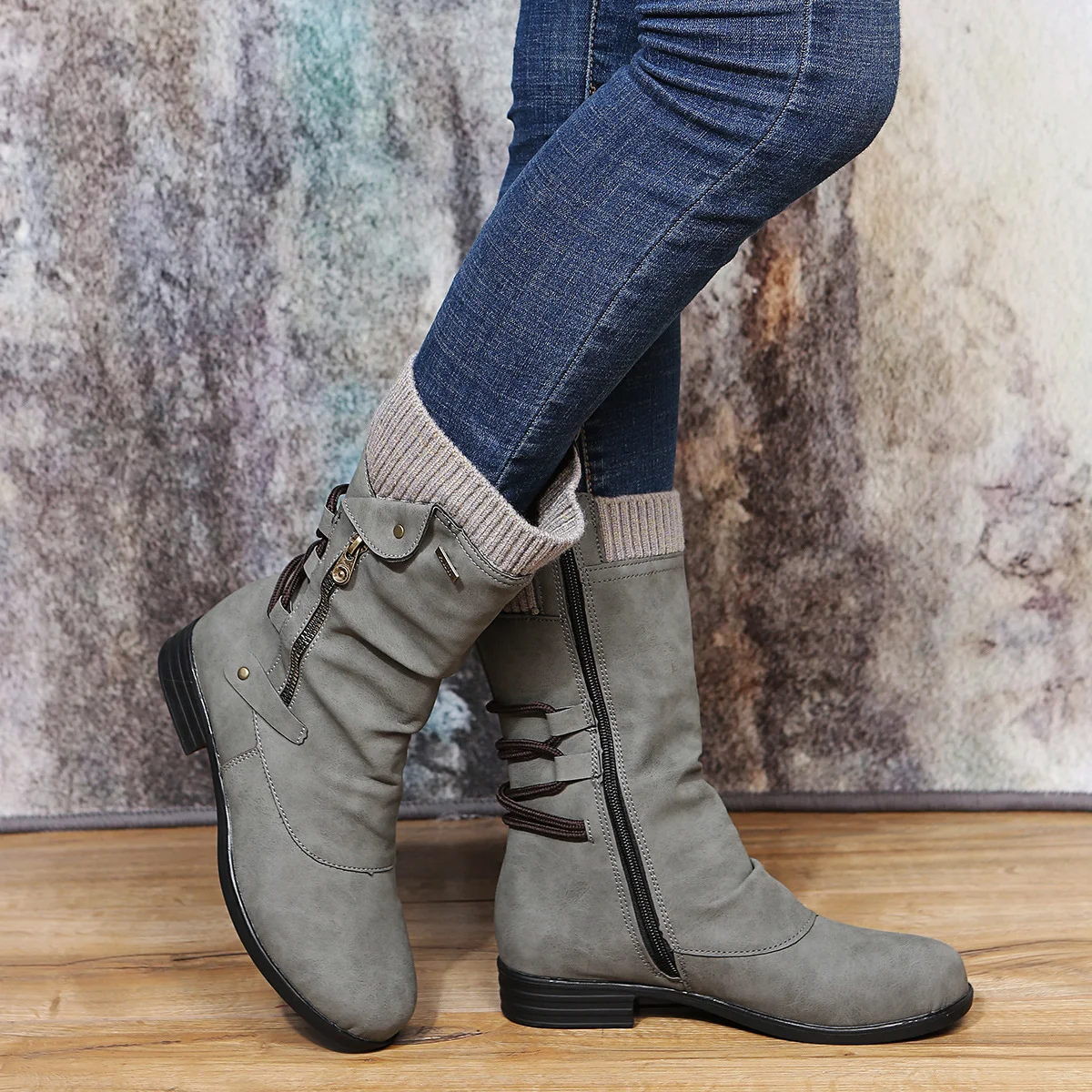 Title 9, Botas de cuero para mujer, otoño e invierno, ta...