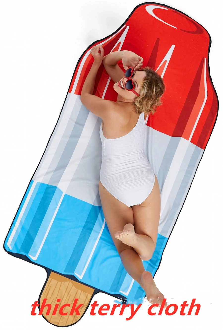 Waterabsorberende en sneldrogende strandlaken met print. Ideaal voor zwemmen. Lichtgewicht materiaal voor comfort en plezier op het strand. — foto 18