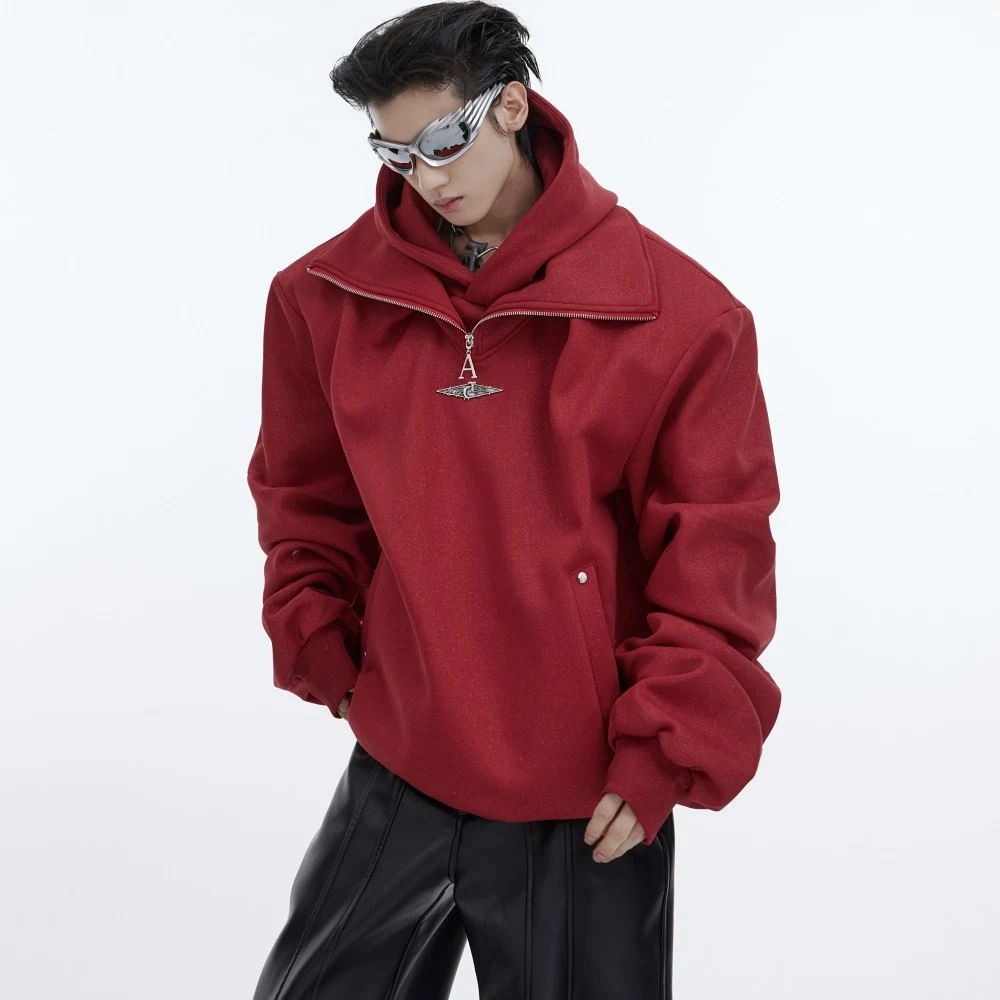 Moletom com capuz e pelúcia com gola dupla. Conforto e calor excepcionais. Ideal para o inverno e para relaxar com estilo. — foto 3
