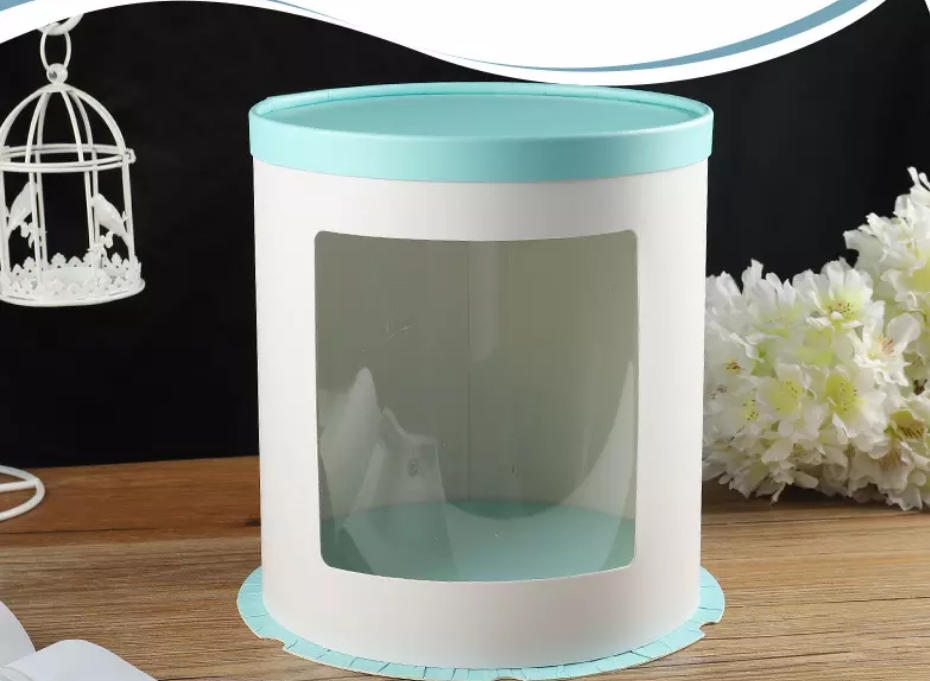 Title 7, Round Birthday Cake Box Window Mousse Single Do...