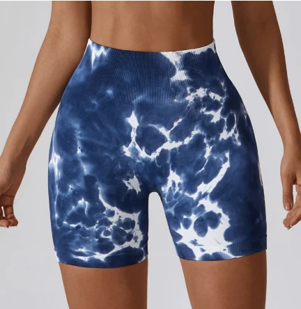 Shorts de yoga sans couture à effet splash pour femmes. Confort et style pour vos entraînements et activités quotidiennes. — photo 8