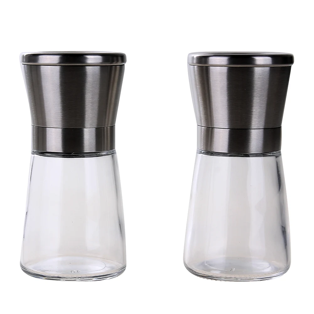 2 PcsLot Salt and Pepper Grinder Set for fresh spices. Refillable manual mills, stylish and durable design. Perfect for — photo 6
