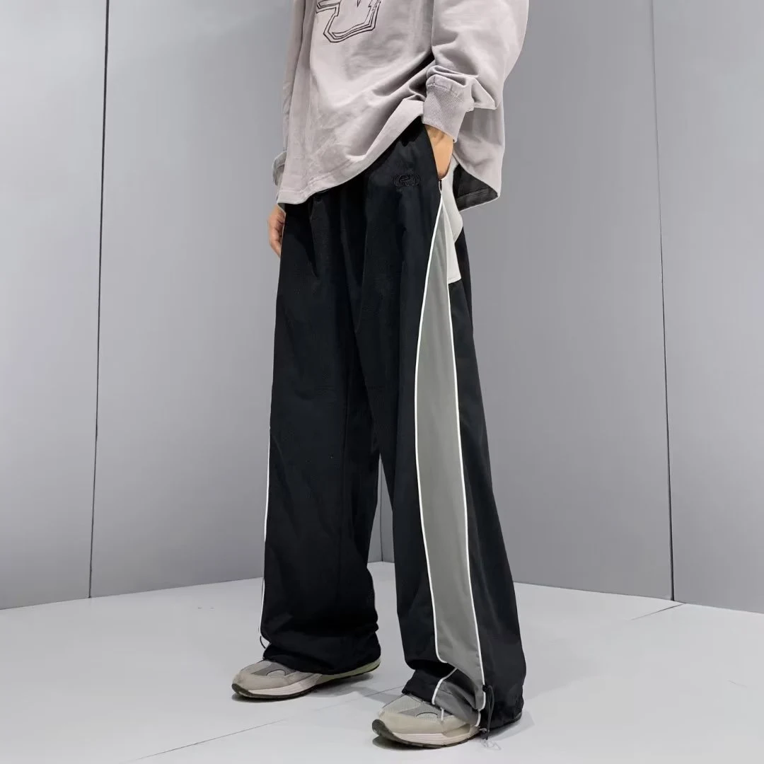 Retro Loose Straight Patchwork Stripes Casual Pants offering relaxed style and all-day comfort, perfect for everyday wea — photo 9