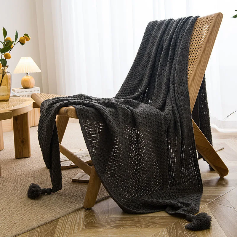 Manta de Sofá Casual Simples com Tassel Conforto e Estilo para Casa Leve e Macia Perfeita para Sofá ou Cama Decore com Charme e Aconchego — foto 12