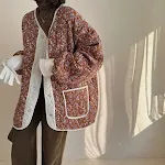New Lightweight Vintage Gourd Pattern Floral Cotton-padded Jacket, French Court style, offering both warmth and elegant — photo 13
