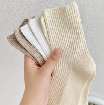 Title 4, Khaki socks for women in spring and autumn. Exp...