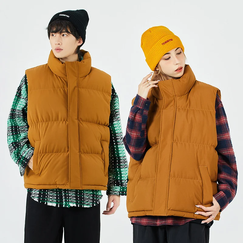 Trendy Couple Sleeveless Cotton-padded Jacket Vest. Provides lightweight warmth, comfort, and style. Perfect for casual — photo 9