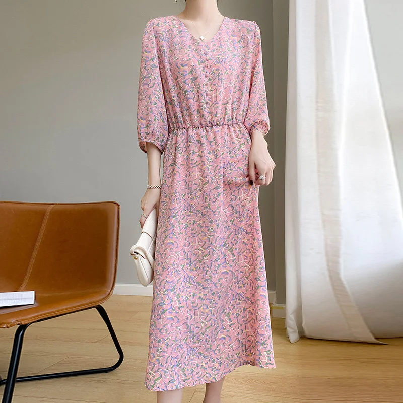 Nieuwe Franse Entry Lux Elegante Jurk met 34 Mouwen. De perfecte keuze voor een stijlvolle entree, combineert elegantie en comfort voor vrouwen. — foto 8