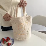 Bolsa portátil pequena de mão com bordado de desenho animado de pelúcia, ideal para transportar seus itens essenciais com estilo e praticidade. — foto 5