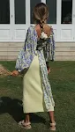 Vestido estampado manga comprida balão top tie camisa — foto 4