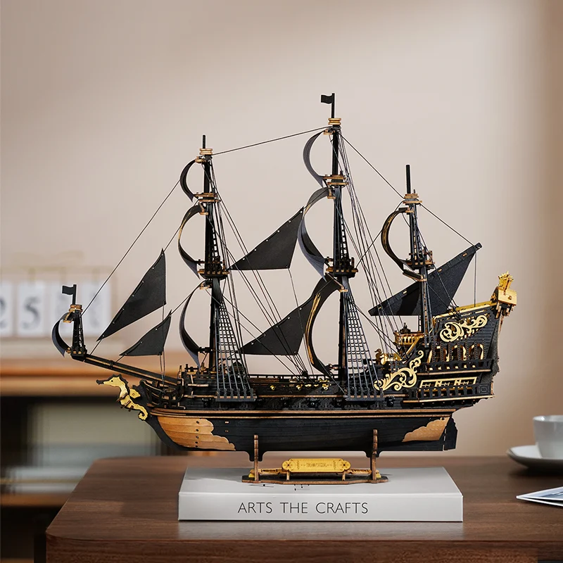 ROKR Kit Modelo de Navio de Madeira 3D Seahorse Bark MCB02 DIY Puzzle Náutico com Peças Móveis, Projeto Adulto & Uniq — foto 3