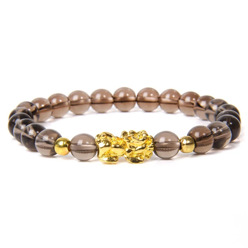 Lucky Black Pixiu Gold Obsidian Bracelet — foto 4