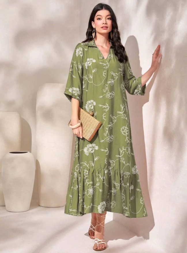 Elegant Style Printed Loose Casual Dress Women offers comfort and style, perfect for everyday wear and casual occasions, — photo 4