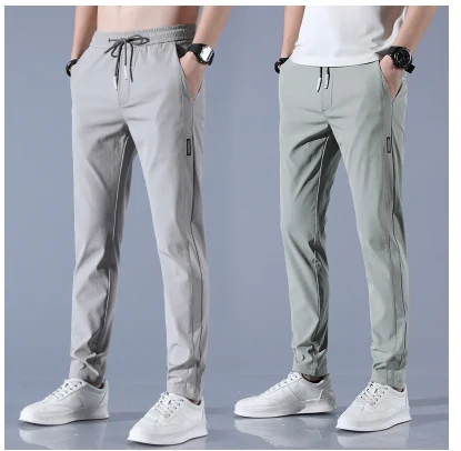Title 2, Summer Ice Silk Mens Stretch Breathable Straig...