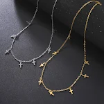 Colar feminino com pingente de cruz em aço inoxidável, moderno e versátil, luxo leve, perfeito para todas as ocasiões e looks. — foto 7