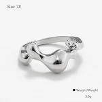 Anel feminino de metal irregular com personalidade, um acessório marcante que adiciona estilo e originalidade ao seu visual, expressando sua individualidade. — foto 9