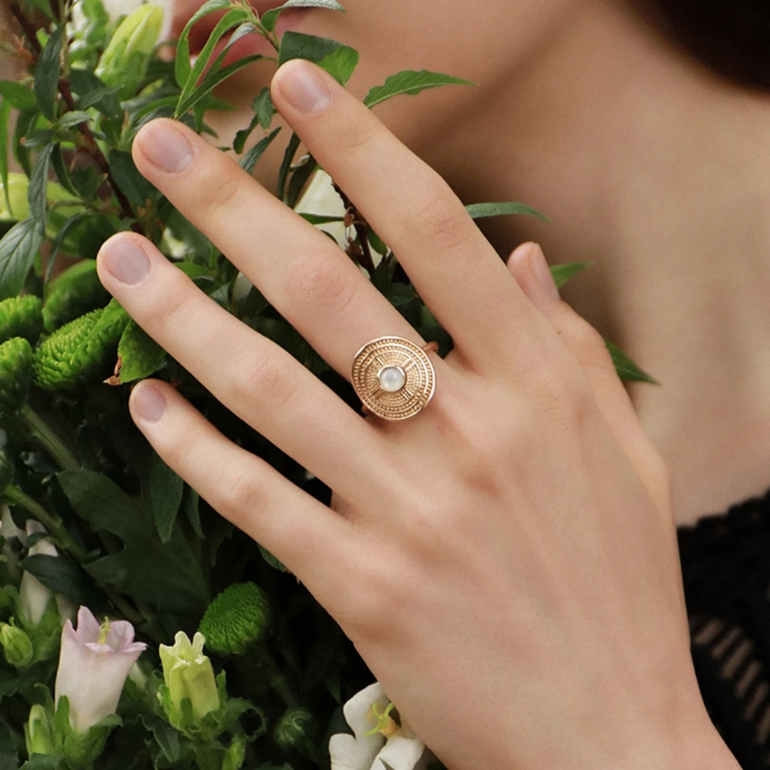 Title 4, Anillo de plata de ley para mujer, retro, peque...