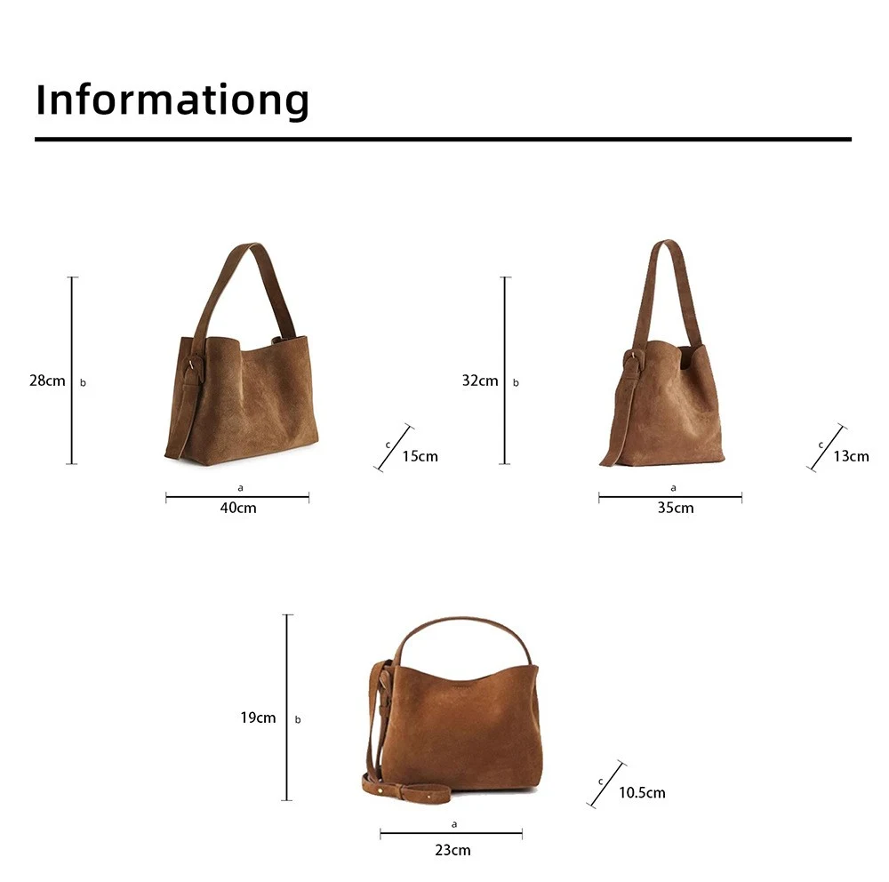 Special-interest Design Suede Belt Buckle Shoulder Strap Bucket Bag. Carry your essentials with style and ease. Perfect — photo 2