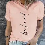 T-shirt casual com gola redonda com impressão digital europeia e americana — foto 2