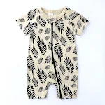 Macacão curto de verão para recém-nascido com mangas curtas, ideal para manter seu bebê fresco e confortável durante o verão. — foto 4