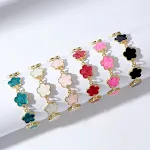 Pulseira Flor de Grama Cinco Folhas para Mulheres, Design de Nicho, Flor de Ameixa, Sofisticada, Fashion e Elegante. — foto 3