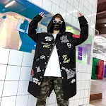 Dark graffiti trench coat for men, waterproof and stylish. The perfect outerwear to make a statement and protect you fro — photo 2